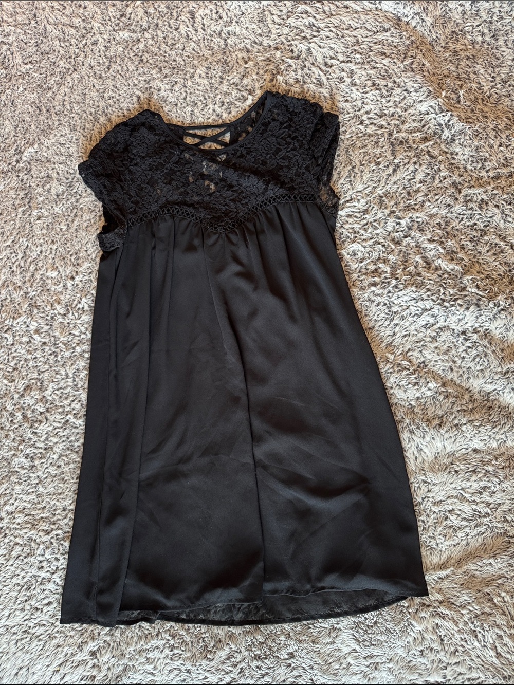 Women's Black Lace-Detail Mini Dress